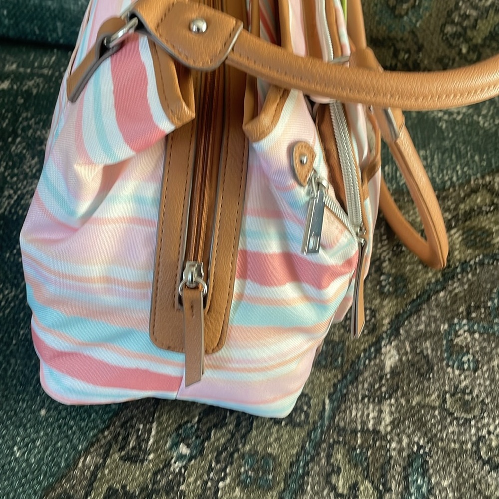 Lily Bloom NWT Painted Stripe Maggie Satchel Bag - Picture 7 of 17